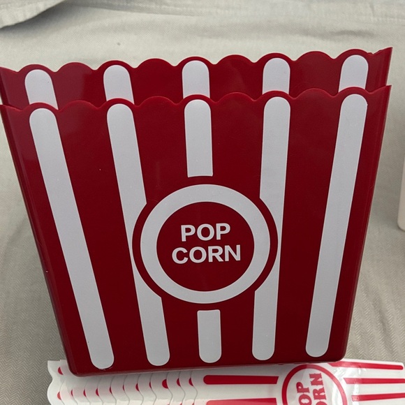 Popcorn Party Supplies Set with Red Silver and Black Accents - Picture 7 of 12